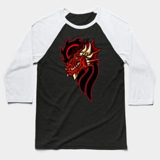 Red Dragon Tribal Tattoo Art Baseball T-Shirt
